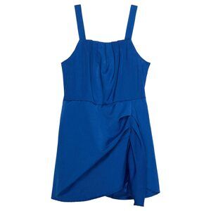 HABITUAL girl Girl's Gathered Mock Wrap Romper (Big Kids) Blue 14 (Big Kid)